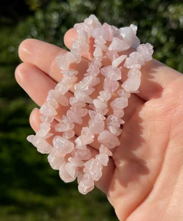 PEMBE KUVARS DOĞAL TAŞ BİLEKLİK (KIRIK TAŞ)